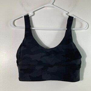 Womens Lululemon Align Reversible Bra Light Support 8 Black Camo W2DASS